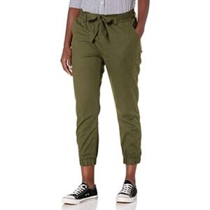 Levi's -1337 Women Jet Set Olive Green Jogger Pants Tie Waist Belt Casual Size S